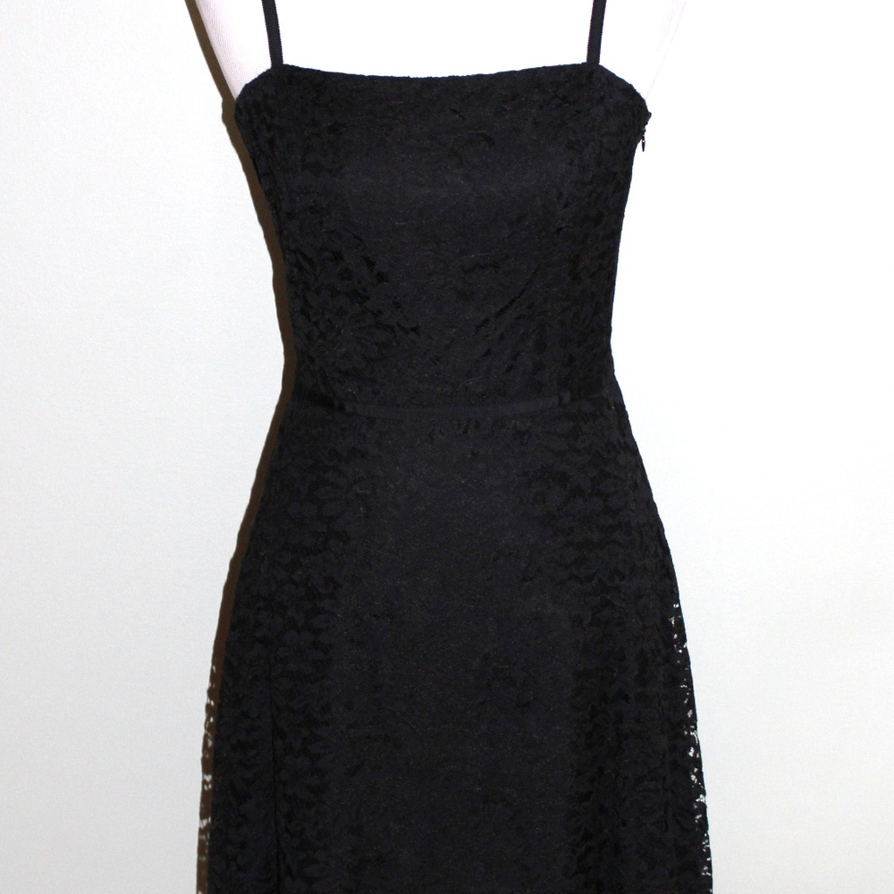 Ann Taylor Petites Dress Size 10P Solid Black Lace